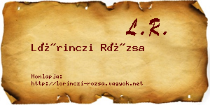 Lőrinczi Rózsa névjegykártya